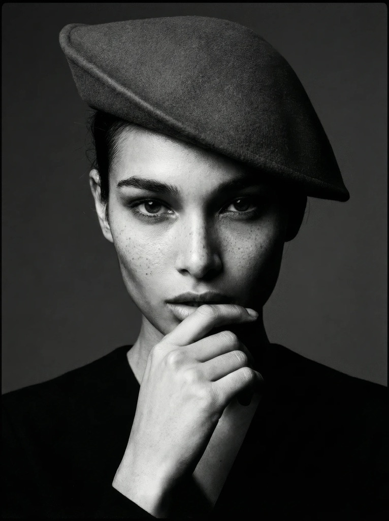 Carmen Cruzoe — black and white fashion portrait Carmen Cruzoe — black and white fashion portrait