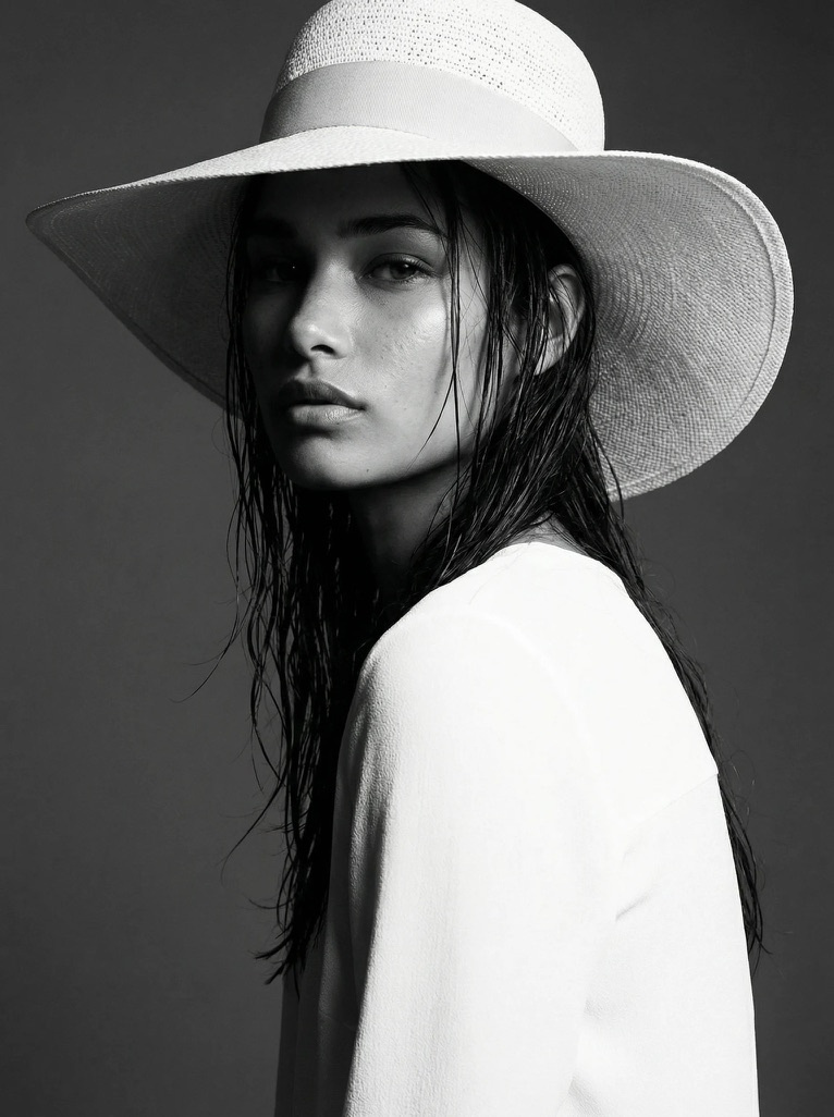 Carmen Cruzoe — black and white hat portrait Carmen Cruzoe — black and white hat portrait